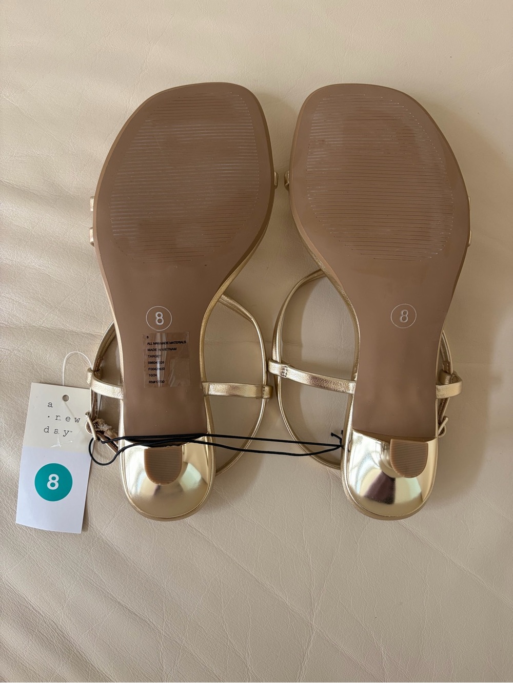 A New Day Gold Reggie Strappy Kitten Heel Sandals - Picture 6 of 8